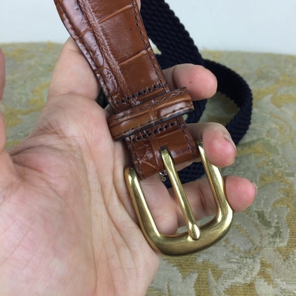 Brighton Blue Brown Princeton Stretch Taper Belt - Picture 3 of 8